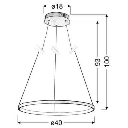 LED Полилей на въже LUNE LED/25W/230V