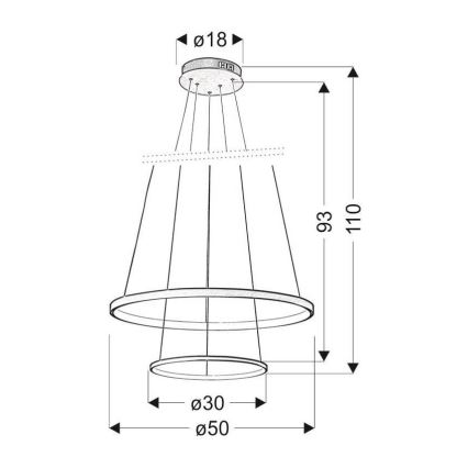 LED Полилей на въже LUNE LED/40W/230V