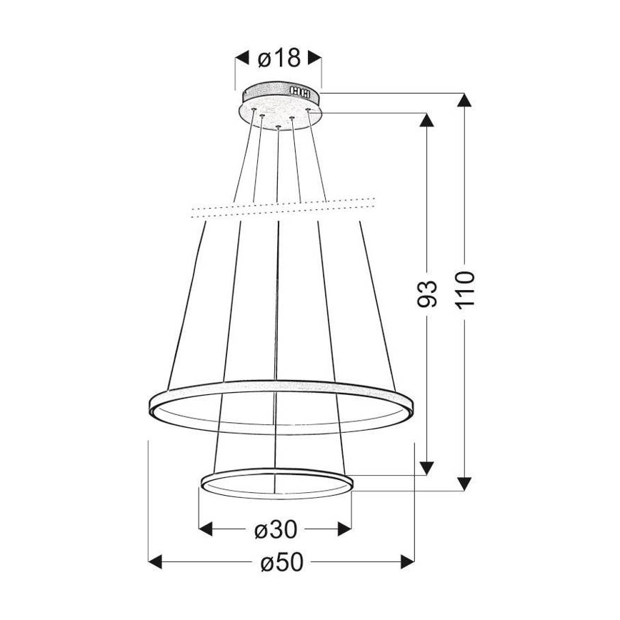 LED Полилей на въже LUNE LED/40W/230V