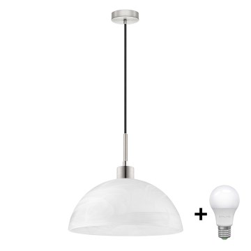 LED полилей на кабел 1xE27/60W/230V бял/черен