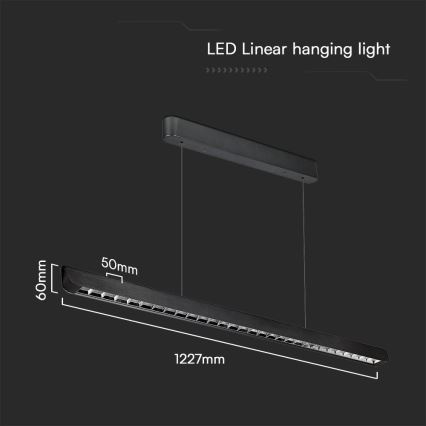 LED полилей на кабел LED/36W/230V 3000/4000/6400K черен
