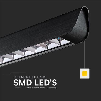 LED полилей на кабел LED/36W/230V 3000/4000/6400K черен
