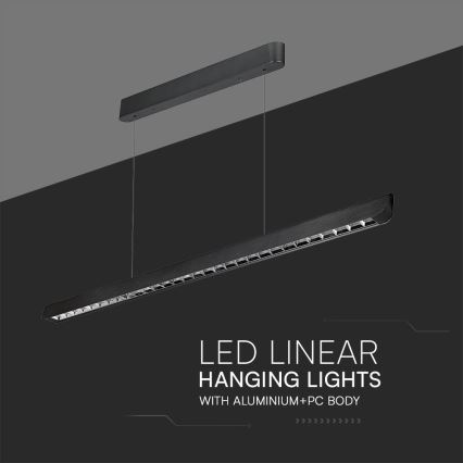 LED полилей на кабел LED/36W/230V 3000/4000/6400K черен