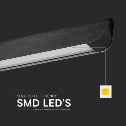 LED полилей на кабел LED/36W/230V 3000/4000/6400K черен