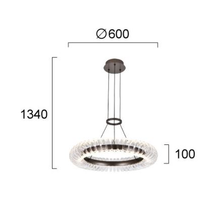 LED полилей на кабел ALBA LED/39W/230V сив/прозрачен