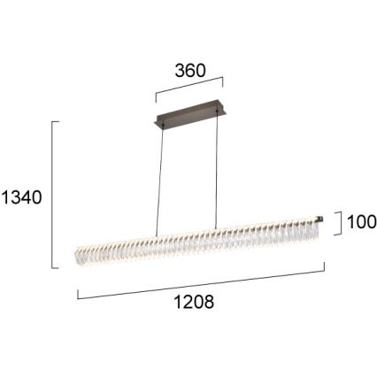LED полилей на кабел ALBA LED/39W/230V сив/прозрачен