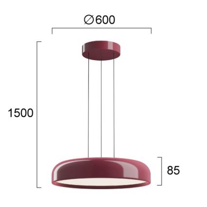 LED полилей на кабел ALENSA LED/60W/230V CRI 94 червен