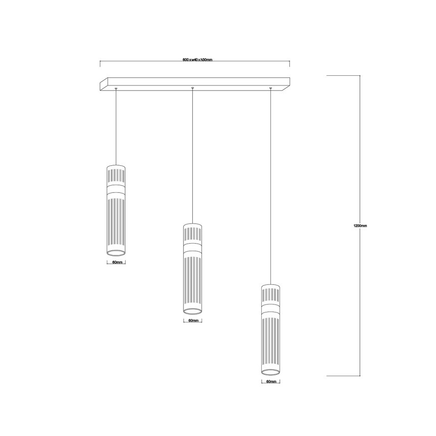 LED полилей на кабел AMBIENTE 3xLED/6W/230V 3000/4000/6000K черен