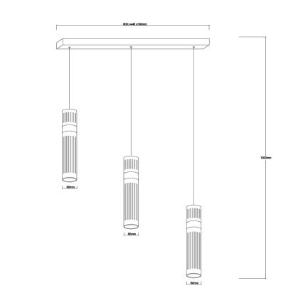 LED полилей на кабел AMBIENTE 3xLED/6W/230V 3000/4000/6000K лъскав хром