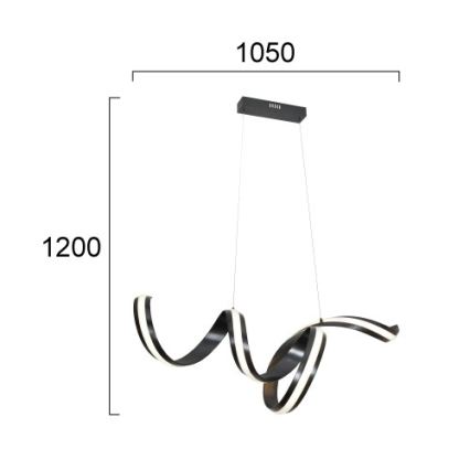LED полилей на кабел AREZIA LED/42W/230V черен