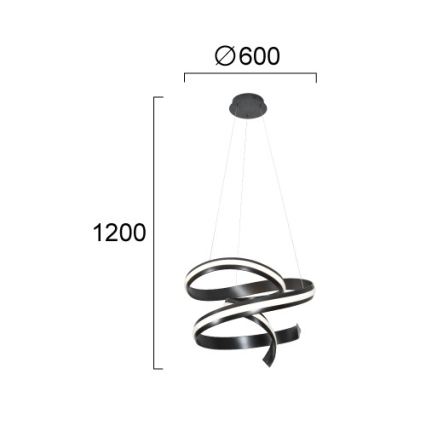 LED полилей на кабел AREZIA LED/62W/230V черен