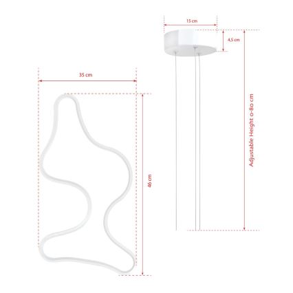 LED полилей на кабел ARTISAN LED/36W/230V 4000K бял