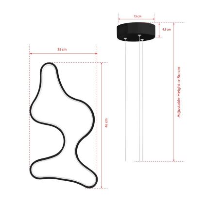 LED полилей на кабел ARTISAN LED/36W/230V 4000K черен