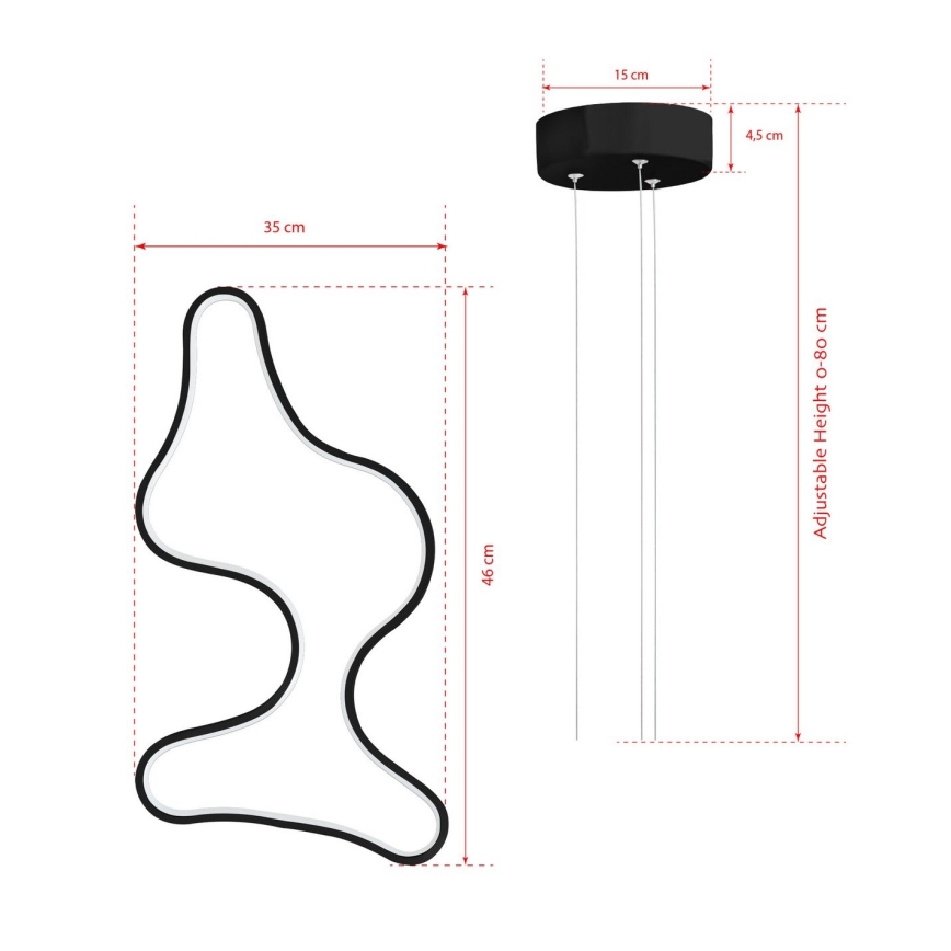 LED полилей на кабел ARTISAN LED/36W/230V 4000K черен
