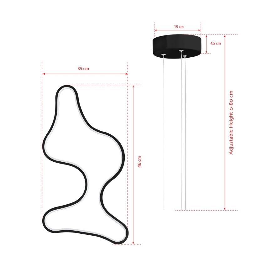 LED полилей на кабел ARTISAN LED/36W/230V 6500K черен