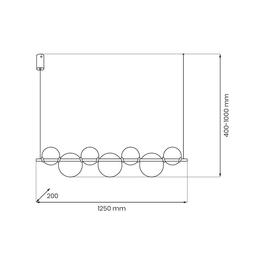 LED полилей на кабел ATOLA LED/19W/230V черен/прозрачен