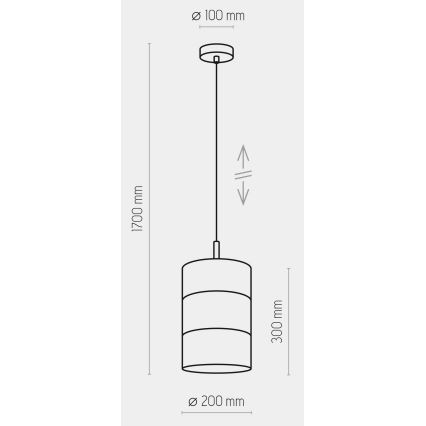 LED полилей на кабел BOGART 1xE27/15W/230V бял/златен