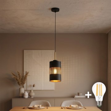 LED полилей на кабел BOGART 1xE27/15W/230V черно/златно