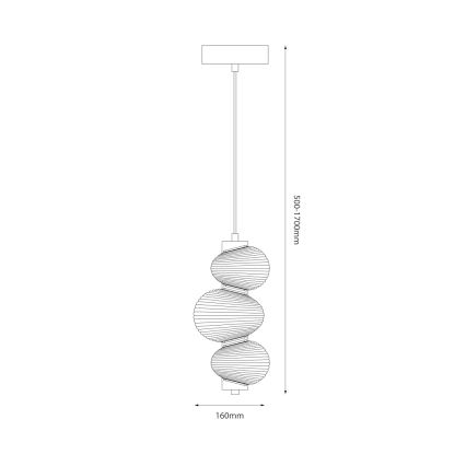 LED полилей на кабел BOLLA LED/12W/230V Ø 16 cm златист/димно бежово