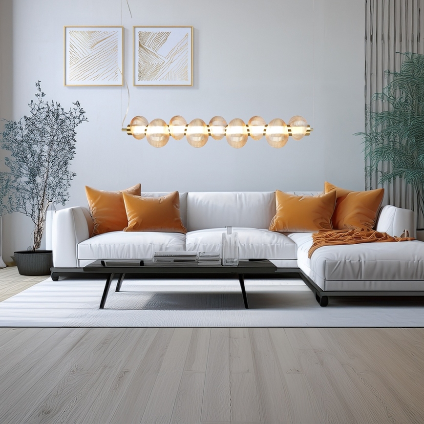 LED полилей на кабел BOLLA LED/32W/230V златист/опушено бежово