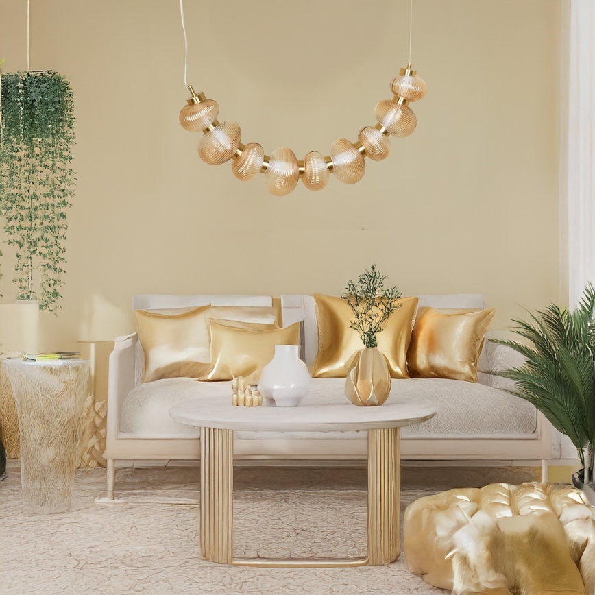 LED полилей на кабел BOLLA LED/36W/230V златист/опушено бежово