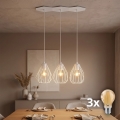 LED полилей на кабел BRYLANT 3xE27/60W/230V бял