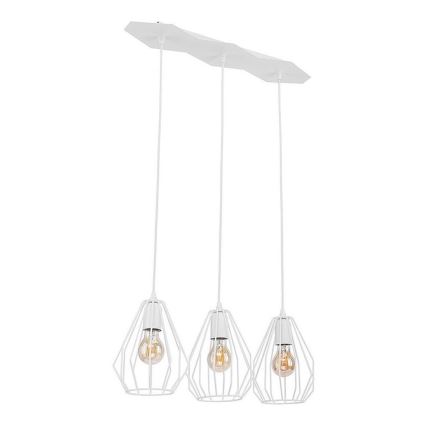 LED полилей на кабел BRYLANT 3xE27/60W/230V бял