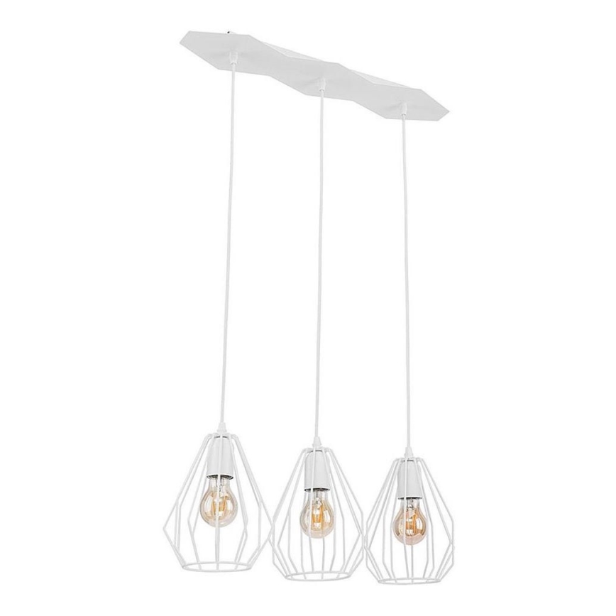 LED полилей на кабел BRYLANT 3xE27/60W/230V бял