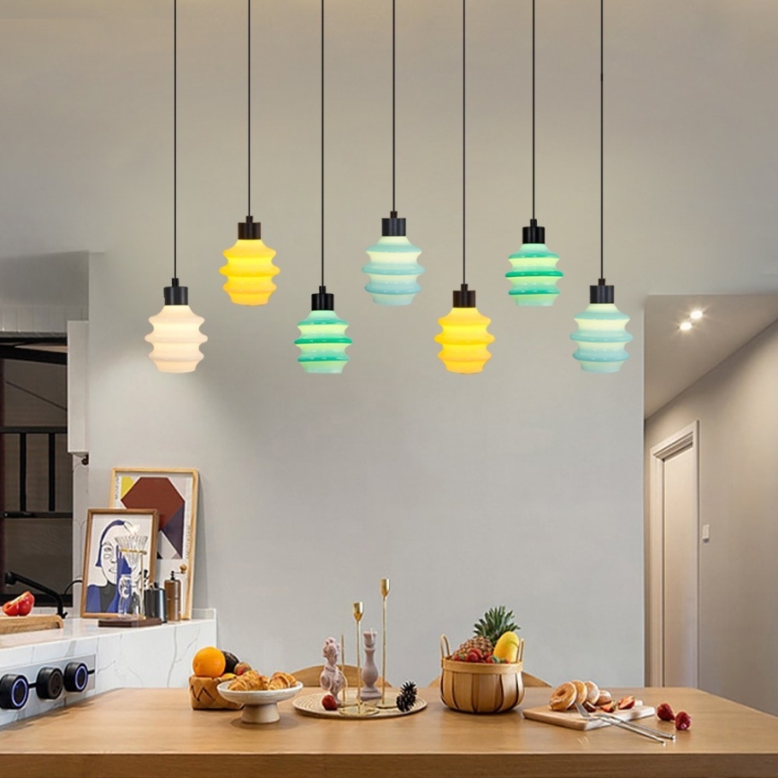 LED полилей на кабел CACTUS 7xLED/2,8W/230V 3000K зелен/жълт/бял