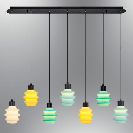 LED полилей на кабел CACTUS 7xLED/2,8W/230V 3000K зелен/жълт/бял