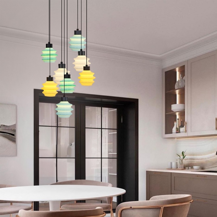 LED полилей на кабел CACTUS 8xLED/2,8W/230V 3000K зелен/жълт/бял