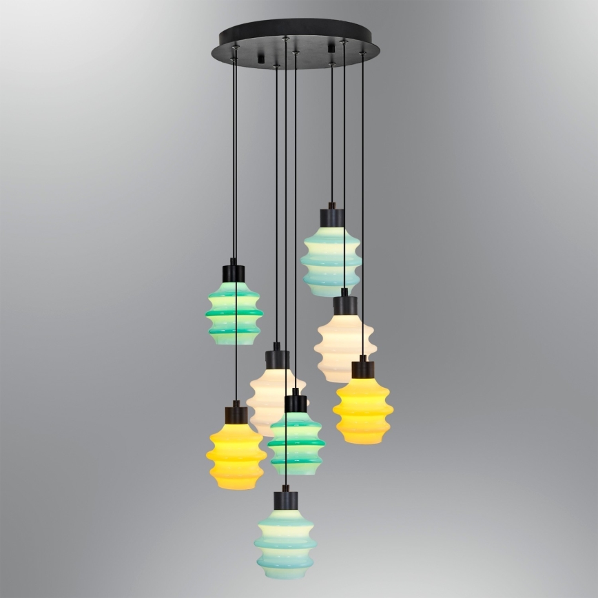 LED полилей на кабел CACTUS 8xLED/2,8W/230V 3000K зелен/жълт/бял