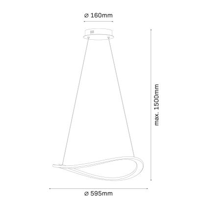 LED полилей на кабел CASHMERE LED/40W/230V, Ø 59,5 см, бежов
