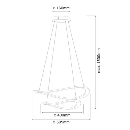 LED полилей на кабел CASHMERE LED/75W/230V Ø 59,5 см бял