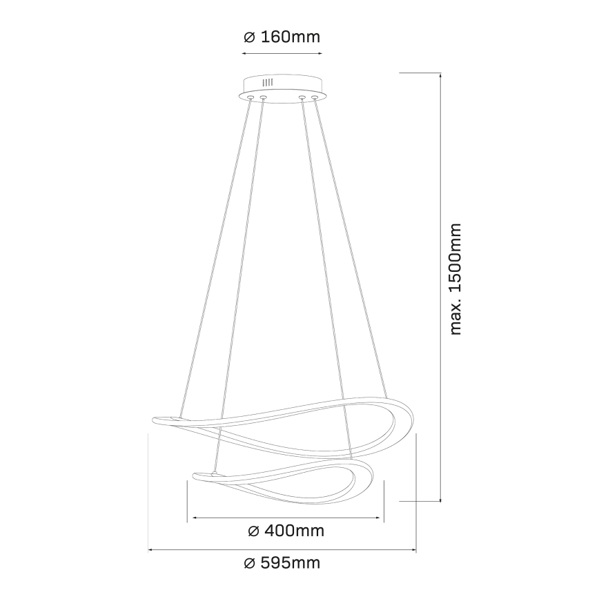 LED полилей на кабел CASHMERE LED/75W/230V Ø 59,5 см бял