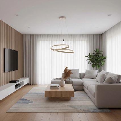 LED полилей на кабел CASHMERE LED/75W/230V Ø 60 см бежов