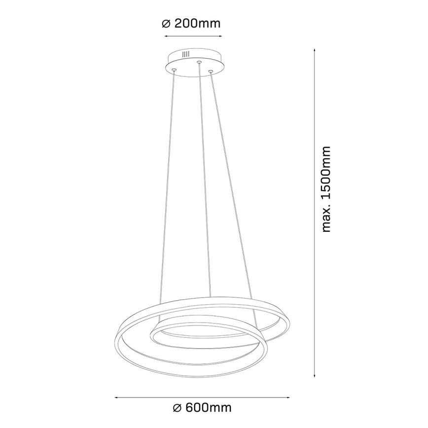 LED полилей на кабел CASHMERE LED/75W/230V Ø 60 см бежов