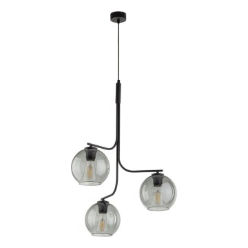 LED полилей на кабел CESAR 3xE27/15W/230V черен/димно сив