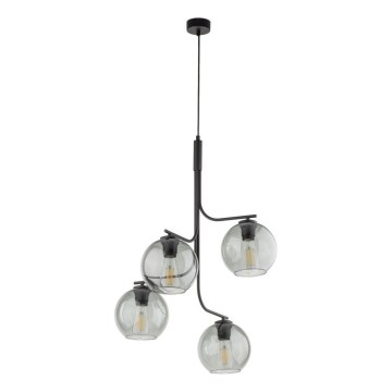 LED полилей на кабел CESAR 4xE27/15W/230V черен/опушено сиво