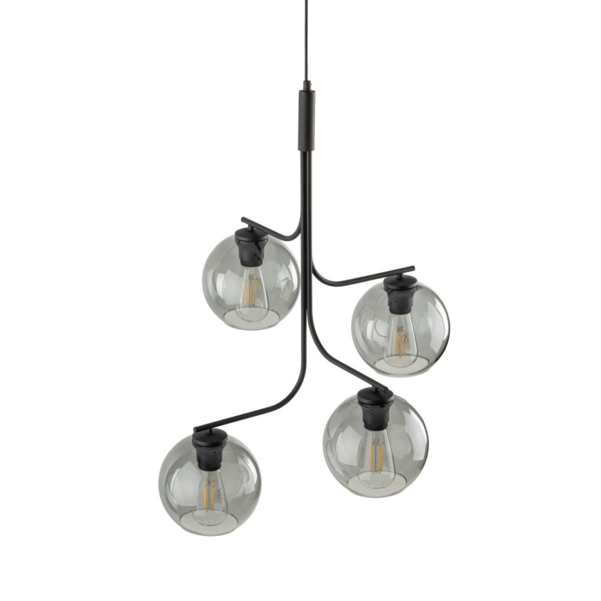 LED полилей на кабел CESAR 4xE27/15W/230V черен/опушено сиво