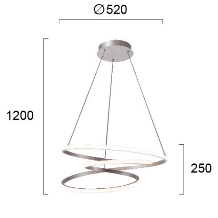 LED полилей на кабел CORT LED/40W/230V сребриста