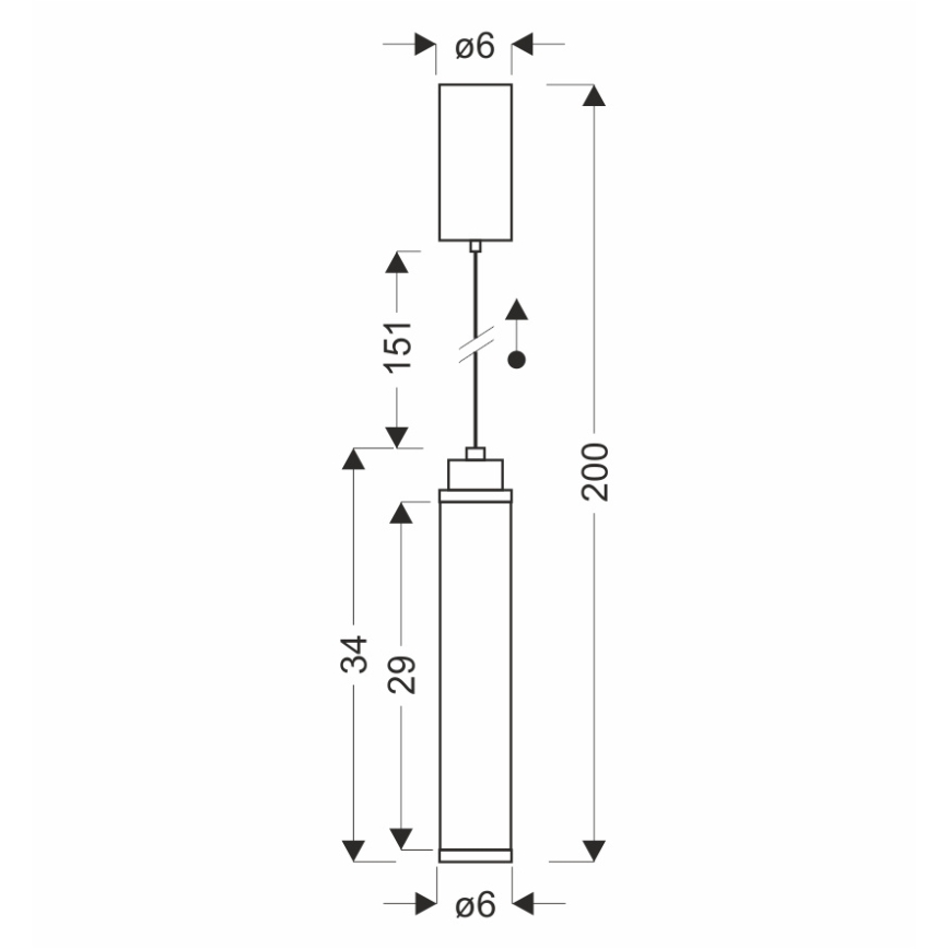 LED полилей на кабел CORTE LED/10W/230V черен