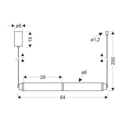 LED полилей на кабел CORTE LED/18W/230V черен