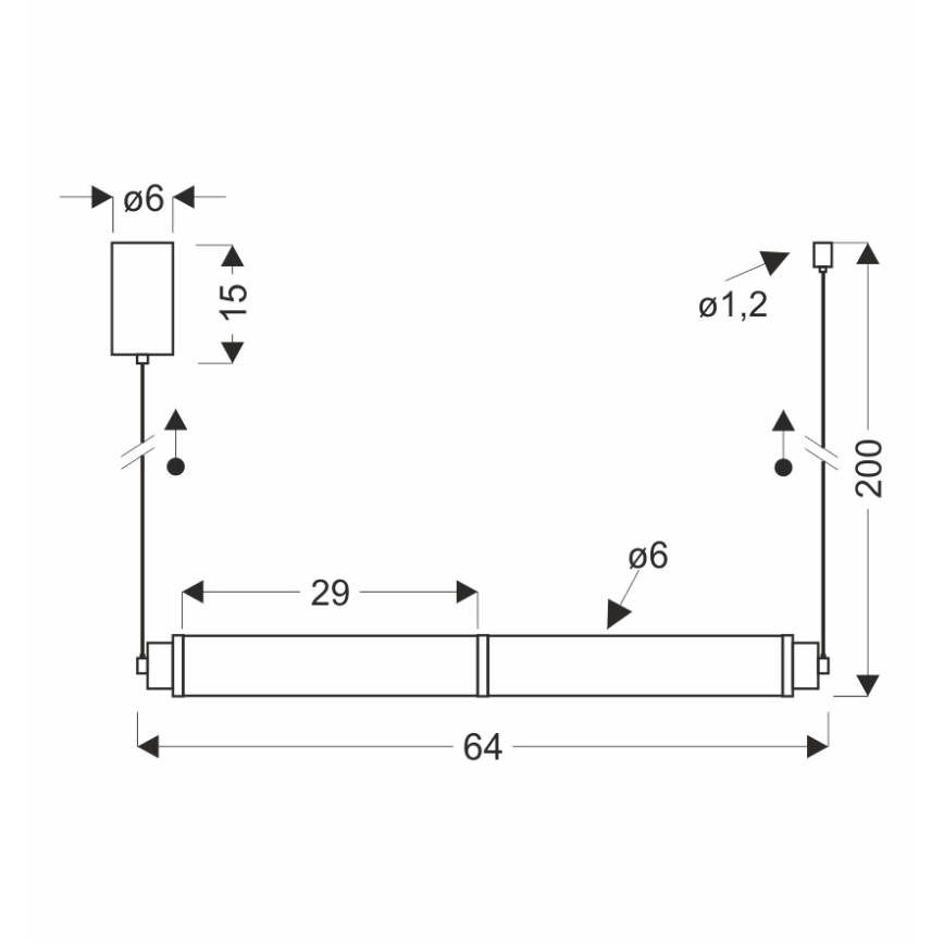 LED полилей на кабел CORTE LED/18W/230V черен