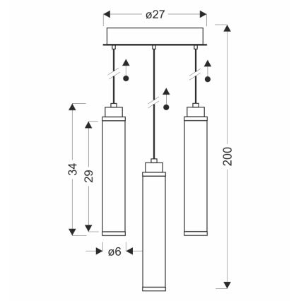 LED полилей на кабел CORTE LED/25W/230V черен