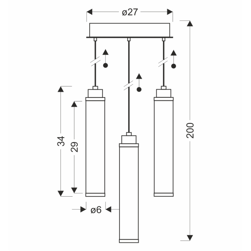 LED полилей на кабел CORTE LED/25W/230V черен
