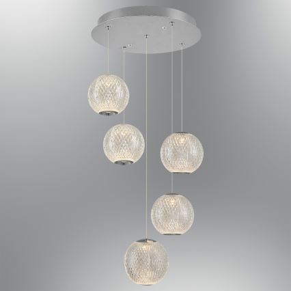 LED полилей на кабел CREMONA 5xLED/5W/230V 3000K матов хром