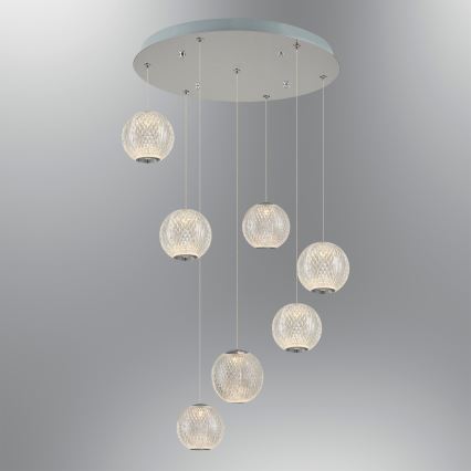 LED полилей на кабел CREMONA 7xLED/5W/230V 3000K матов хром