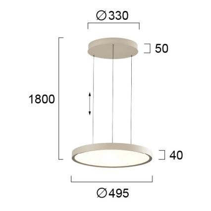 LED полилей на кабел DENVER LED/76W/230V бежов