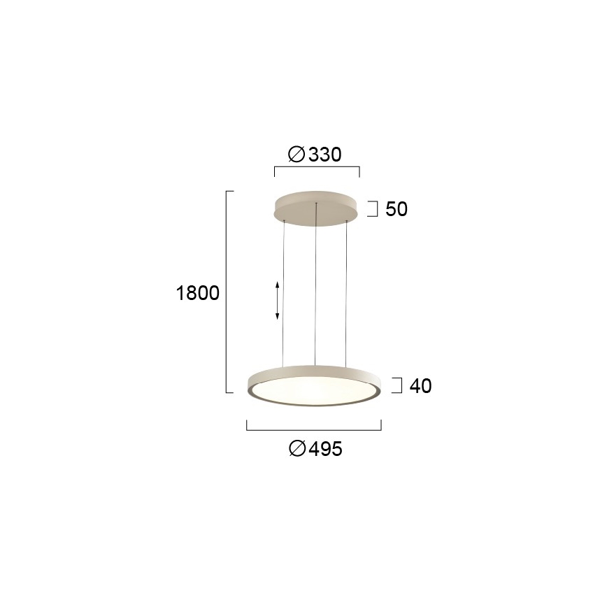 LED полилей на кабел DENVER LED/76W/230V бежов